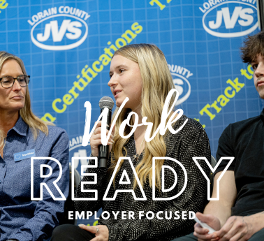 Student with a microphone